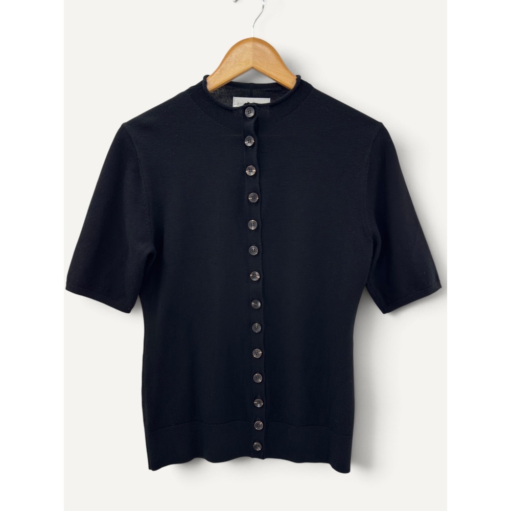 Modern Citizen 100% Merino Wool Black Button Front Cardigan L